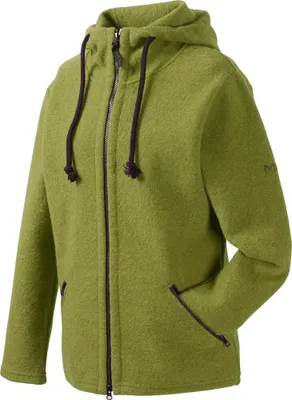 Produktbild von Mufflon Mu-Line Wolljacke 100% Wolle kiwi wärmend wind- und wasserabweisend mit Kapuze