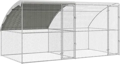 Immagine prodotto di vidaXL Gabbia per polli, 2 pezzi, argento, 400 x 200 x 200 cm, acciaio e PE
