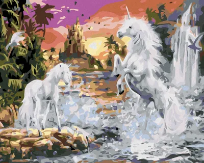 Immagine prodotto di Zuty - Pittura con diamanti - UNICORNO, 40x50 cm, senza cornice e senza tela tesa