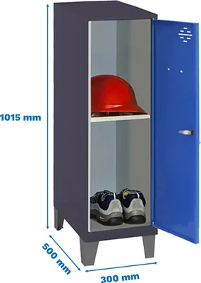 Produktbild von Simonrack Spind SIMONLOCKER DISM anthrazit, blau 8425437120756, 1 Schließfach 30,0 x 50,0 x 101,5 cm