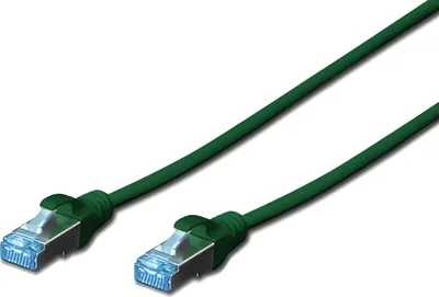 Produktbild von DIGITUS Patchkabel RJ45 SF/UTP Cat5e  0.50m grün Hebelschutz Polybeutel