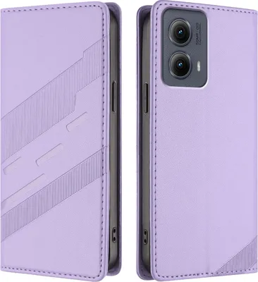 Produktbild von Hülle für Motorola Edge 2024, Kunstleder Brieftaschen Handyhülle mit Kartenfach und Standfunktion Violett