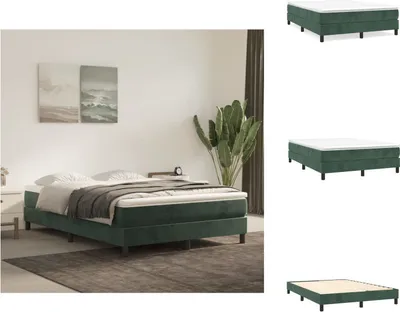 Obrázok produktu pre vidaXL Skriňová posteľ s matracom tmavozelená 140x190 cm zamat - Postele a rámy postelí