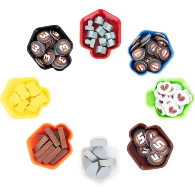 Imagen del producto de 3D14SET, Bandeja mini para fichas, juego de 16 unidades, de colores, apilable