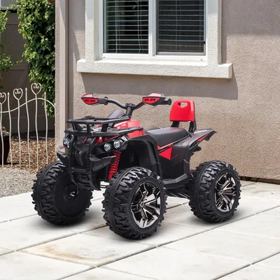 Produktbild von Kinder Elektro-Quad 3–8 km/h, Kinderquad Vorwärts+Rückwärts, Metall+Kunststoff, Rot | 100x65x73 cm | 12V 10Ah | 36 cm Profilreifen | ab 3 Jahre
