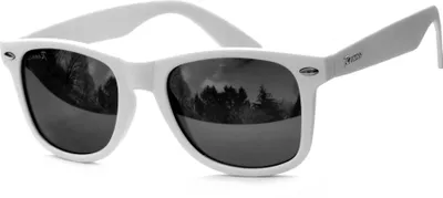 Produktbild von Nerd Sonnenbrille Weiß Matt Schwarz Getönt Retro Nerdbrille Festivalbrille Etui Rennec Eyewear
