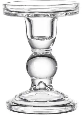 Immagine prodotto di Candelabro di cristallo - Lampada da tavolo per matrimoni e decorazioni da tavola - 1 pezzo - Vetro chiaro