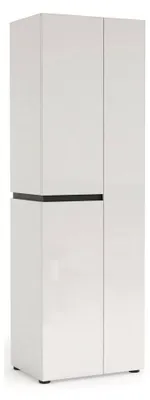 Produktbild von Dmora Mehrzweckschrank Linfa 60,8x190h cm Weiß Hochglanz, 5 Regalböden Schubladen