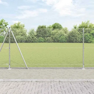 Zdjęcie produktu dla Maison Exclusive - Słupek ogrodzeniowy. Srebrny 25 x 1,2 m (siatka 13 mm) Stal