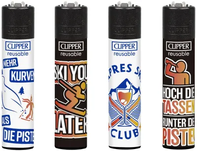 Produktbild von Clipper Feuerzeuge 4er Set Apres Ski