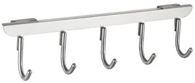 Produktbild von Türhaken mit 5 Haken aus Edelstahl für Türstärken von 2 und 4 cm - Schwarz