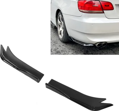 Zdjęcie produktu dla 2 sztuki narożnika tylnego zderzaka 45 cm błyszczący czarny dyfuzor rozdzielacza samochodowego do serii 1 E90 E91