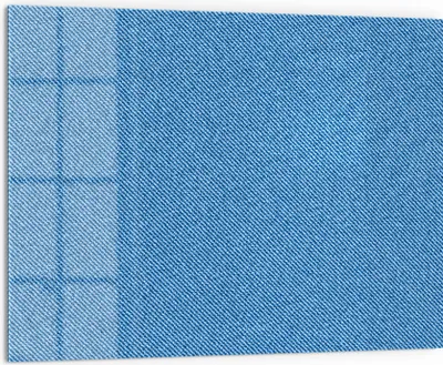 Produktbild von DEQORI Küchenrückwand Glas 80x60 cm 'Jeansmaterial' Spritzschutz Bad Rückwand