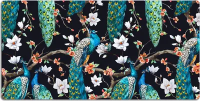 Produktbild von Schreibtischmatte Tischunterlage 90x45 cm Mauspad - Pfau