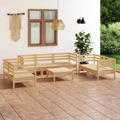 Produktbild von The Living Store 8-tlg. Garten-Lounge-Set Massivholz Kiefer