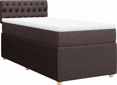 Produktbild von vidaXL Boxspringbett mit Matratze Dunkelbraun 90x200 cm Stoff
