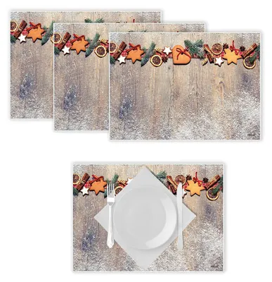 Platzset-Set Weihnachten, 4 Stück, Kunststoff, 42x30 cm, abwaschbar