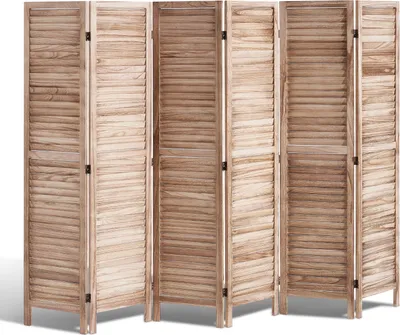 Image de VEVOR Séparation de pièce Paravent en bois 6 pièces pliable, séparation de pièce de 242 cm, paravent décoratif portable pour séparer les pièces avec style européen