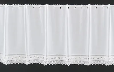 Produktbild von Gardinen Kranzusch Scheibengardine Batist Häkelspitze 47x42 cm H/B weiß Bistrogardine Vorhang Küche 1er Pack
