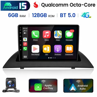 Immagine prodotto di Autoradio CarPlay Android Auto per BMW X3 E83 (2004-2012) - processore octa-core ad alte prestazioni, 6+128GB, GPS, Bluetooth, touchscreen, Immagine generata dall'IA