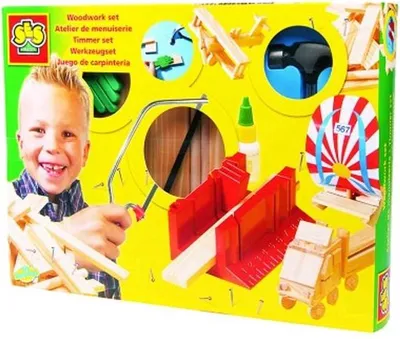 Obrázok produktu pre SES Creative Children's Woodwork Set de Luxe, Detská kreatívna súprava, 5 rok / roky, Drevo, 1 kusov, 850 g