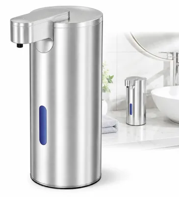 Produktbild von Automatischer Seifenspender mit Sensor, berührungsloser Edelstahl Seifenspender USB-C aufladbar, 340ml, 3 Mengenstufen für Bad und Küche