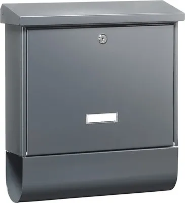 Produktbild von Burg Wächter Briefkasten Stahlblech pulverbeschichtet Rostfrei BxHxT 389/125/435 mm Castello 470 anthrazit mit Klappe Ze