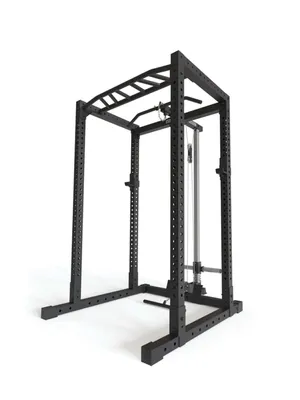 Produktbild von ATLETICA R7-Base Plate Power Rack | Power Rack mit Latzug-/Ruderstation, Multi-Grip Pull-Up Bar & J-Hooks | 128 kg Eigengewicht | 220 cm Höhe