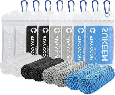 Produktbild von Kühlendes Gesichtstuch – Schnell trocknendes Fitnesshandtuch – 8er-Pack (100 x 30 cm) – Golfhandtuch – Yoga-Handtuch – Sport-Kühltücher