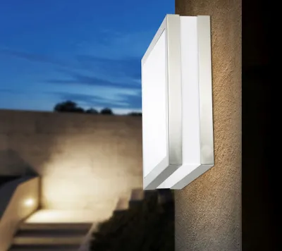Produktbild von Globo Lighting Außenleuchte Edelstahl, Kunststoff opal, IP44, LxBxH: 285x285x85mm, exkl. 2x E27 LED 40W 230V