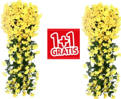 Obrázok produktu pre Závesná orchidea kytica umelých rastlín - HANGROSE 1+1 Žltá + Žltá