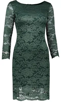 Produktbild von Damenkleid mit Spitze NUMOCO A180-3 DUNKELGRÜN Größe: XL