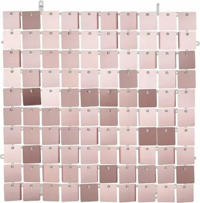 Image de Panneau de paillettes, carrés, paillettes, or rose, or rose, 30x30cm