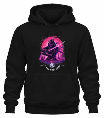 Imagen del producto de Cyberpunk, samurái, ronin, katana, Japón, neón, estilo Y2K, sudadera con capucha, color , talla M