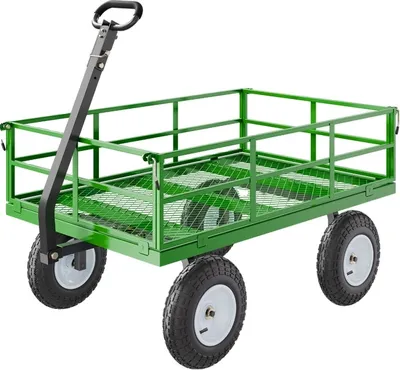 Obrázek produktu pro Těžký zahradní vozík, nosnost 1200 liber, odolná ocel Q235 a guma, 1200 liber