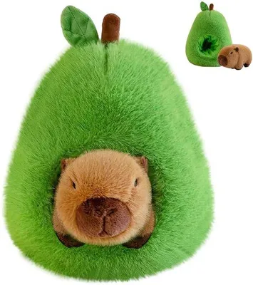 Produktbild von Azomor® Niedliche kuschelige Capybara-Spielzeug mit abnehmbarem Avocado-Design