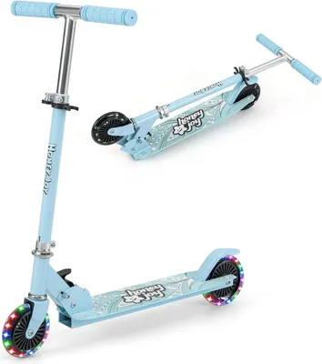 Zdjęcie produktu dla Hulajnoga dla dzieci – Kick Scooter – koła LED – składana kierownica – regulowana wysokość – aluminium – wiek 3–6 lat – błękitny