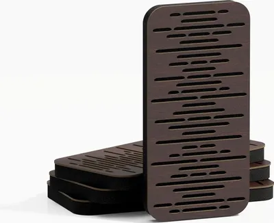 Produktbild von 4er-Pack – Schmalbau-Akustikpaneel für Schallabsorption & Diffusion | Absorption – Schalldämmung | 46x23cm | WAVE-18 | Wenge]