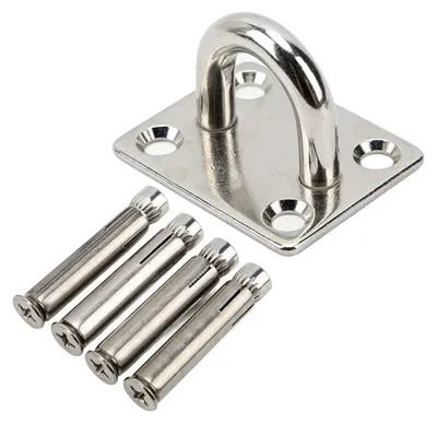 Imagen del producto de Soportes para hamaca con hebilla cuadrada de M8, soporte de techo de 250 kg, ganchos para colgar, aptos para interiores y exteriores