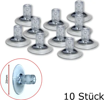 Lichterketten Saugnapf mit Kabelschlitz - 20mm - 10er Set - ideal für Fenster, Möbeln und Fliesen