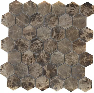 Produktbild von Mosaik Fliese Marmor Naturstein Hexagon Impala braun poliert MOS42-1311_f