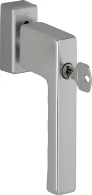 Image de Poignée de fenêtre HOPPE TOULON cylindre de blocage, VK 32-42 mm, aluminium effet inox