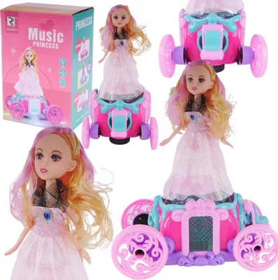 Image de Boîte à musique pour poupée Princesse en carrosse Effets de lumière et mélodies