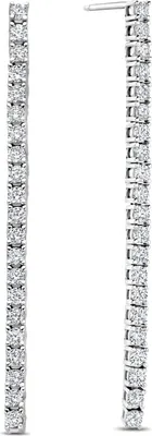 Produktbild von Neu Bling 9NB-1281 Silber Ohrringe mit Zirkonia Steinen - 50x2mm - Ohrringe - Zirkonia - Rhodium - Silber