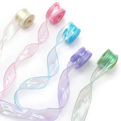 Produktbild von Set mit 5 Rollen farbiges Organzaband für Geschenkverpackungen