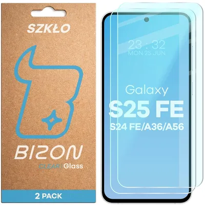 Produktbild von Gehärtetes Glas für Galaxy S25 FE / S24 FE / A36 5G / A56 5G, Bizon Glass Clear Duo, 2 Stück