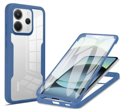 Produktbild von 360° Grad Hülle für Xiaomi Redmi Note 14 4G vollschutz Integriertem Displayschutz in Blau