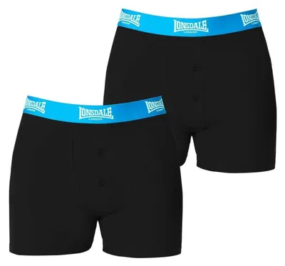 Image de Lonsdale - Boxers pour homme (lot de 2) GT14038 (XXL) (noir/bleu vif)