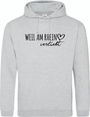Produktbild von Huuraa Fitnesssweater Weil am Rhein verliebt Geschenk Sweatshirt für Herren und Damen Heather Grey Größe XL Vegan Weil am Rhein Mode