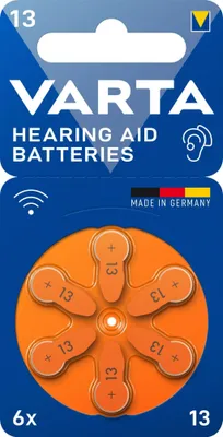 Produktbild von Batterien Varta, Zinc Air, Hearing Aid, 13, PR48, 1.4V, 10 Packungen a. 6 Stück